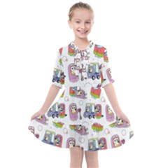 Bluey, Bluey Merch, Bluey Pattern, Bluey Bluey, Bingo, Bluey Design, Bluey Dog Kids  All Frills Chiffon Dress by avitendut