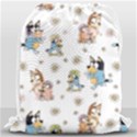 Bluey, Bluey merch, Bluey pattern, Bluey Bluey, bingo, Bluey design, bluey dog Drawstring Bag (Large) View1