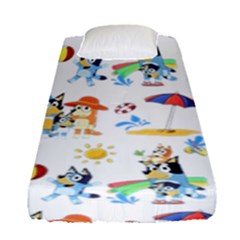 Bluey, Bluey Merch, Bluey Pattern, Bluey Bluey, Bingo, Bluey Design, Bluey Dog Fitted Sheet (single Size) by avitendut