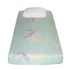 Bluey, Bluey Merch, Bluey Pattern, Bluey Bluey, Bingo, Bluey Design, Bluey Dog Fitted Sheet (single Size) by avitendut