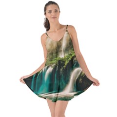 Waterfall Rocks Jungle Forest Love The Sun Cover Up by Anend