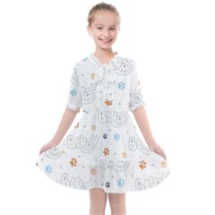 Bluey, Bluey Merch, Bluey Pattern, Bluey Bluey, Bingo, Bluey Design, Bluey Dog Kids  All Frills Chiffon Dress by avitendut