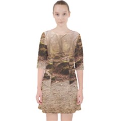 Path Trees Forest Fantasy Quarter Sleeve Pocket Dress by Anend