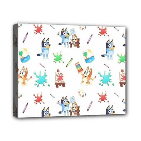 Bluey, Bluey Merch, Bluey Pattern, Bluey Bluey, Bingo, Bluey Design, Bluey Dog Canvas 10  X 8  (stretched) by avitendut