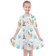 Bluey, Bluey Merch, Bluey Pattern, Bluey Bluey, Bingo, Bluey Design, Bluey Dog Kids  All Frills Chiffon Dress by avitendut