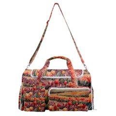 Tulips Field Tree Sports Gym Duffle Bag With Shoe Compartment by Anend