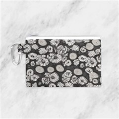 Mid Century Retro Floral 1970s 1960s Pattern 86 Canvas Cosmetic Bag (small) by violetheavensky