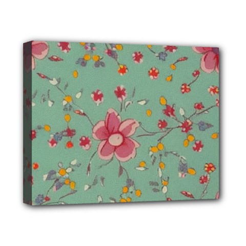 Mid Century Retro Floral 1970s 1960s Pattern 79 Canvas 10  X 8  (stretched) by violetheavensky