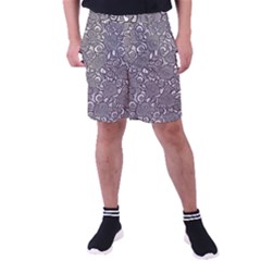 Mid Century Retro Floral 1970s 1960s Pattern 85 Men s Pocket Shorts by violetheavensky