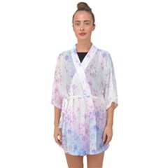 Digital Art Artwork Abstract Pink Purple Half Sleeve Chiffon Kimono by Dutashop
