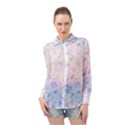 Digital Art Artwork Abstract Pink Purple Long Sleeve Chiffon Shirt View1
