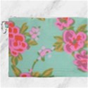 Mid Century Retro Floral 1970s 1960s Pattern 81 Canvas Cosmetic Bag (XXXL) View1