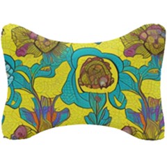 Mid Century Retro Floral 1970s 1960s Pattern 60 Seat Head Rest Cushion by violetheavensky