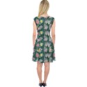 Mid Century Retro Floral 1970s 1960s Pattern 62 Capsleeve Midi Dress View2