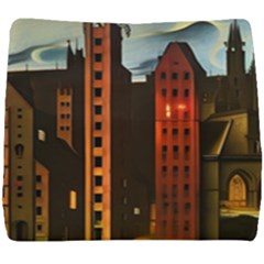 Sci-fi Futuristic Science Fiction City Neon Scene Artistic Technology Machine Fantasy Gothic Town Bu Seat Cushion by Posterlux