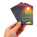 Outdoors Night Moon Full Moon Trees Setting Scene Forest Woods Light Moonlight Nature Wilderness Lan Playing Cards Single Design (Rectangle) with Custom Box View3