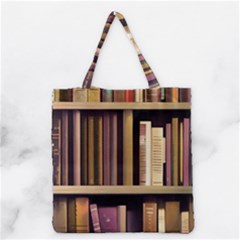 Books Bookshelves Office Fantasy Background Artwork Book Cover Apothecary Book Nook Literature Libra Grocery Tote Bag by Posterlux
