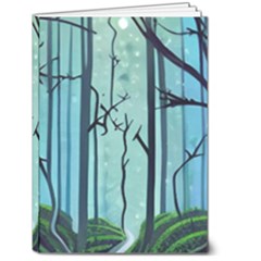 Nature Outdoors Night Trees Scene Forest Woods Light Moonlight Wilderness Stars 5  X 7  Hardcover Notebook by Posterlux