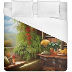 Room Interior Library Books Bookshelves Reading Literature Study Fiction Old Manor Book Nook Reading Duvet Cover (king Size) by Posterlux