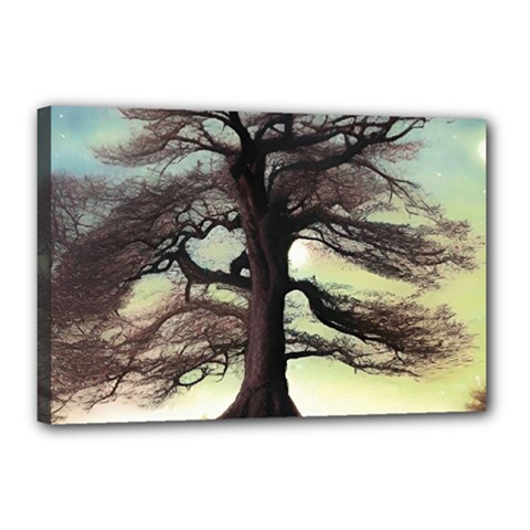 Nature Outdoors Cellphone Wallpaper Background Artistic Artwork Starlight Book Cover Wilderness Land Canvas 18  X 12  (stretched) by Posterlux