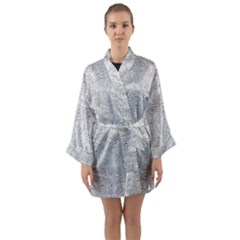 Light Grey Snake Long Sleeve Satin Kimono by DinkovaArt