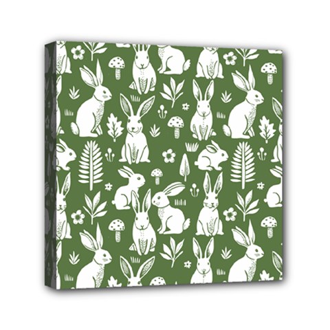 Easter Bunny Pattern Mini Canvas 6  X 6  (stretched) by Valentinaart