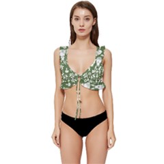 Easter Bunny Pattern Low Cut Ruffle Edge Bikini Top by Valentinaart