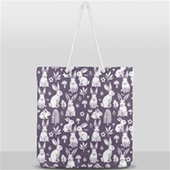 Easter Bunny Pattern Full Print Rope Handle Tote (large) by Valentinaart