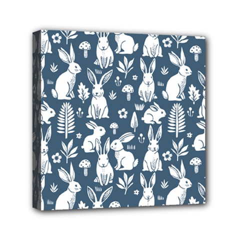Easter Bunny Pattern Mini Canvas 6  X 6  (stretched) by Valentinaart