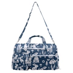 Easter Bunny Pattern Sports Gym Duffle Bag With Shoe Compartment by Valentinaart