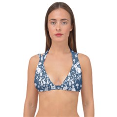 Easter Bunny Pattern Double Strap Halter Bikini Top by Valentinaart