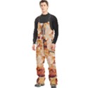 Burnt paper texture print design Men s Front Zip Ski And Snowboard Bib Pants View2