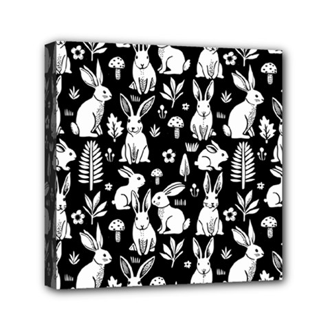 Easter Bunny Pattern Mini Canvas 6  X 6  (stretched) by Valentinaart