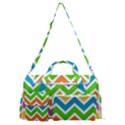 Chevron Pattern Design Texture Sports Gym Duffle Bag with Shoe Compartment View1