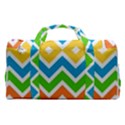 Chevron Pattern Design Texture Sports Gym Duffle Bag with Shoe Compartment View2