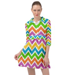 Chevron Pattern Design Texture Mini Skater Shirt Dress by Anend