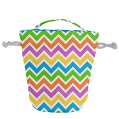 Chevron Pattern Design Texture Drawstring Bucket Bag by Anend