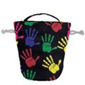 Handprints Hand Print Colourful Drawstring Bucket Bag View2