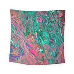Green Pour Square Tapestry (small) by kaleidomarblingart