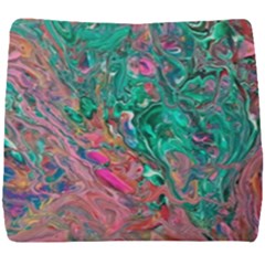 Green Pour Seat Cushion by kaleidomarblingart