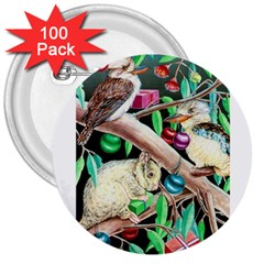 Christmas Kooka Twins  100 Pack Large Button (round) by Koalasandkangasplus