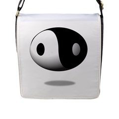 Yin Yang Flap Closure Messenger Bag (large) by hlehnerer