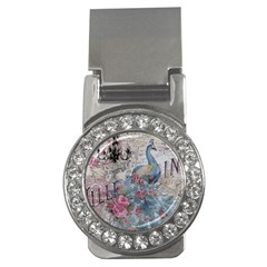 French Vintage Chandelier Blue Peacock Floral Paris Decor Money Clip (cz) by chicelegantboutique