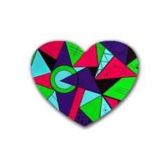 Modern Art Drink Coasters (heart) by Siebenhuehner