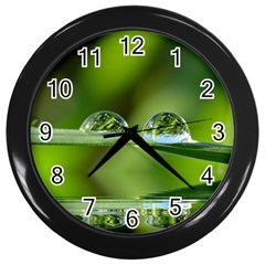 Waterdrops Wall Clock (black) by Siebenhuehner