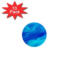 Blue 1  Mini Button Magnet (10 Pack) by Siebenhuehner