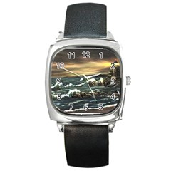  bridget s Lighthouse   By Ave Hurley Of Artrevu   Square Metal Watch by ArtRave2