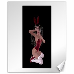 Miss Bunny In Red Lingerie Canvas 16  X 20  (unframed) by goldenjackal
