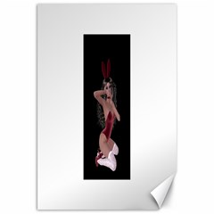 Miss Bunny In Red Lingerie Canvas 20  X 30  (unframed) by goldenjackal