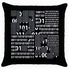 Beauty Of Binary Black Throw Pillow Case by StuffOrSomething